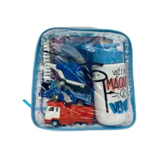 MINI mochila infantil PERSONALIZADA AZUL e transparente escola viagem praia - loja online