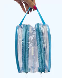 ESTOJO DUPLO transparente e AZUL