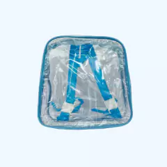 MINI mochila infantil PERSONALIZADA AZUL e transparente escola viagem praia