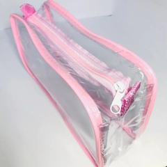 Kit com 10 Necessaries Transparente e Rosa 23x15 na internet