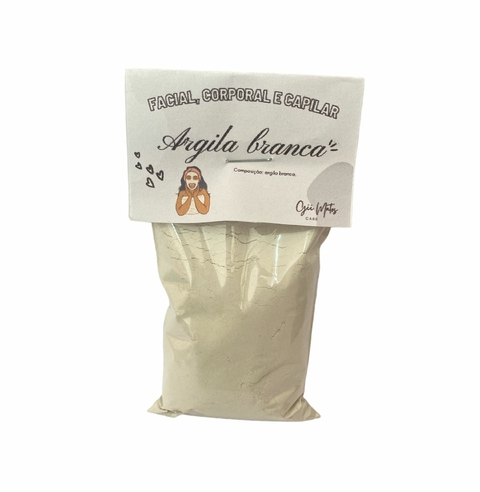 Argila branca 50g skin care, facial, capilar e corporal,