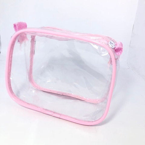 Kit com 120 mini necessaire transparente 15X12