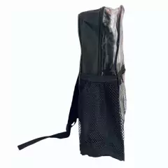KIT MOCHILA PRETA COM A FRENTE TRANSPARENTE E ESTOJO CRISTAL escolar, faculdade, notebook para o dia a dia - Gii Matos Makeup