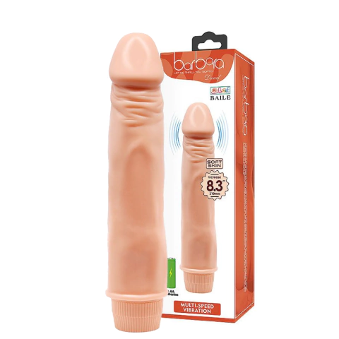 Prótese Vibratória Multivelocidade Silicone Texturizado Ponto G Baile Barbara 21cm