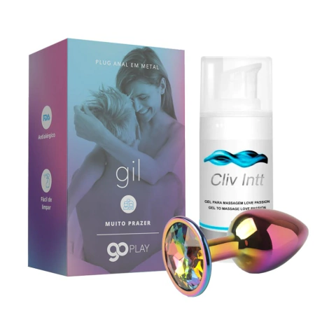 Kit Anal Plug Metal Joia Furta Cor Perolado Gil