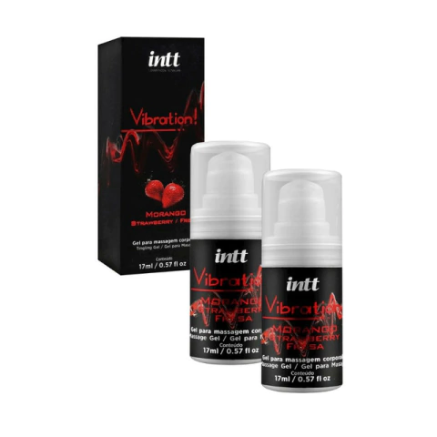 Gel Beijavel Vibration Power Extra Forte Morango 17ml Intt - 2 un