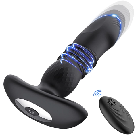 Massageador de Próstata Vai e Vem Plug Anal Controle Remoto 15,8cm x 3,8cm 10 Intensidades Silicone Recarregável