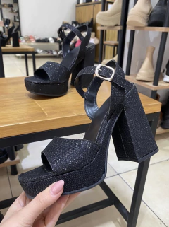 Sandalias Parma Negro Glitter en internet