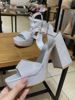 Sandalias Parma Glitter Plata