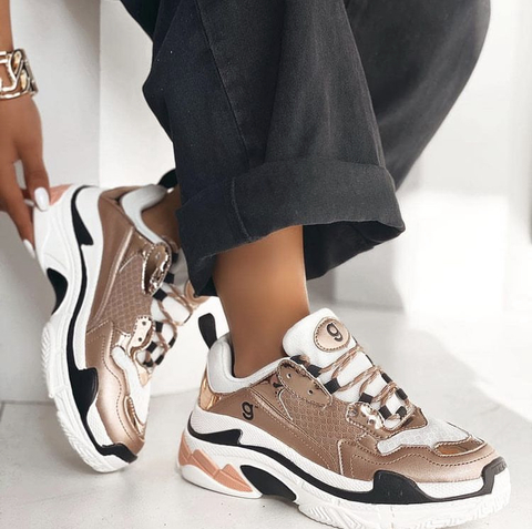 Sneakers Gummi Balen Gold Rose