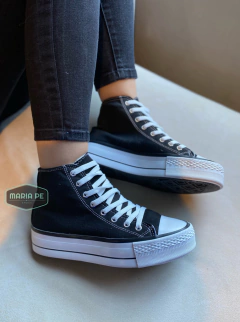 Zapatillas Star Botitas Negras Con Plataforma