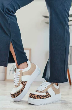 Zapatillas Buffalo Animal Print Beige - comprar online