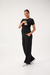 KIT CONJUNTO AMAMENTAÇÃO PRETO | T-SHIRT+ T-SHIRT LISTRADA +CALÇA - loja online
