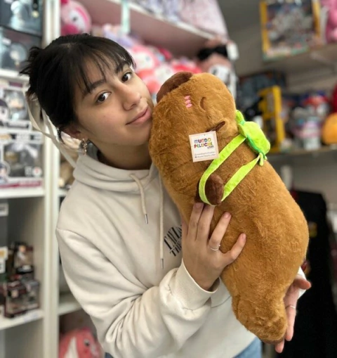 Peluche CAPYBARA Carpincho Acostado Almohada Mediano