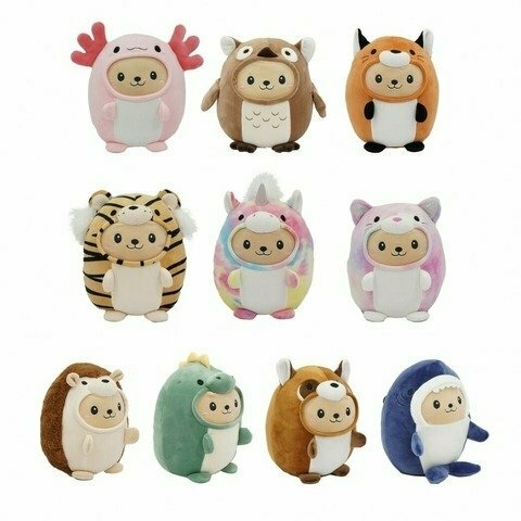 Peluche PERRO c/Disfraz Animales Lechuza Axolote Gato