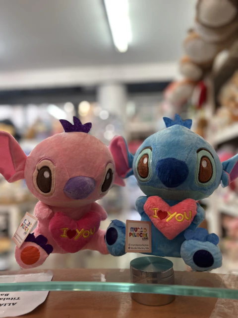 Peluche STITCH o ANGEL c/Corazon Pequeño
