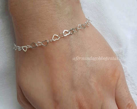 Pulseira Corações 3mm