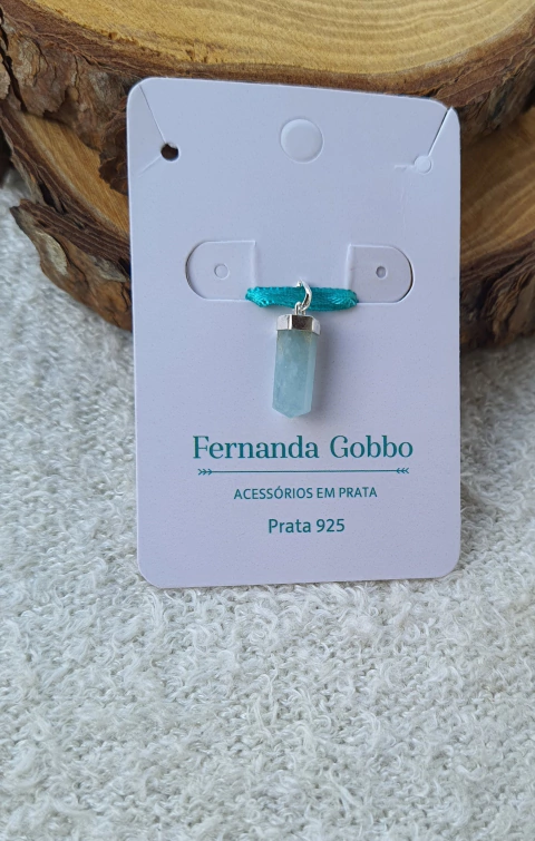 Pingente Pedra Natural Água Marinha 1,5cm