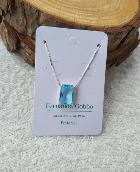 Cordão com Pedra Retangular em Zircônia - comprar online