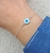 Pulseira em Elo Português com Olho Grego Madre Pérola 8mm