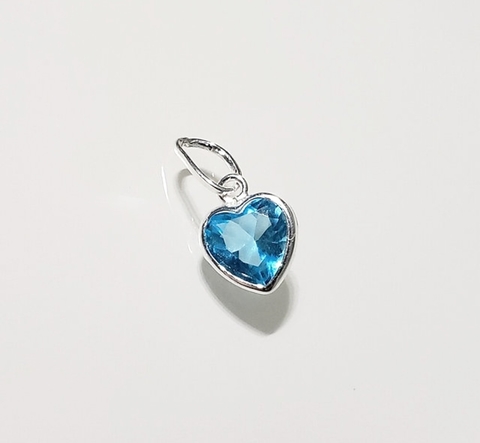 Pingente Ponto de Luz Coração Acquamarine 6mm