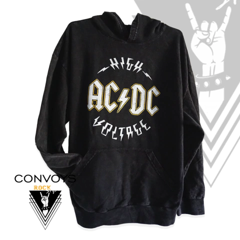 Buzo AC/DC Oversize c/capucha y bolsillo