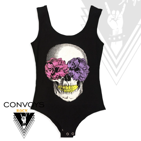 Body Skull and Flowers