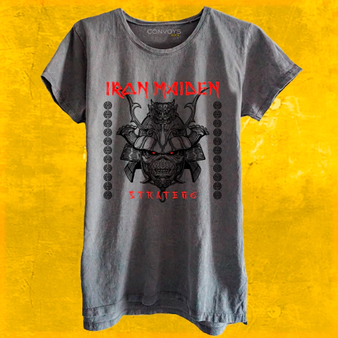 Remera Dama Iron Maiden Stratego Gris