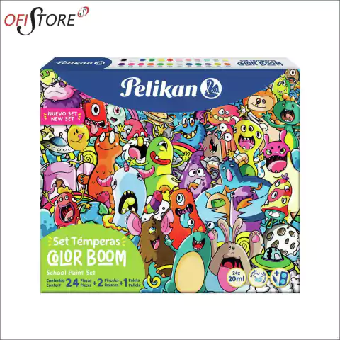 Temperas Pelikan Set Color Boom X24 Potes (7951)