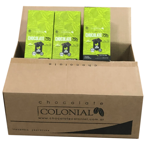 Chocolate negro 70% sin azúcar x 100 gr con stevia - 036-37076