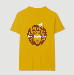 Camiseta amarela "Porque te incomodo?" - loja online