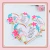 Conjunto de cinco cartões em formato de coração com batom de cacau, decorados com flores e mensagens para o Dia das Mães.