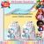 Kit organizador de saquinhos para roupas limpas e sujas, com design personalizado em tecido, apresentando personagens infantis.
