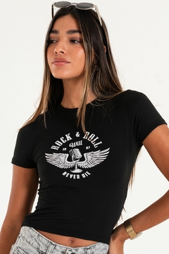 Remera m/corta con estampa Rock & Roll en delantera (RR) - comprar online