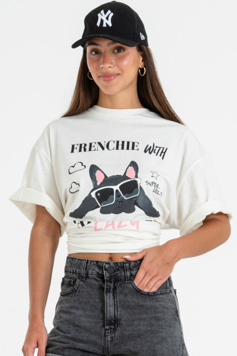 Remeron over estampado perrito con lentes (ATTITUD)