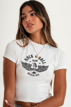 Remera m/corta con estampa Rock & Roll en delantera (RR) - tienda online