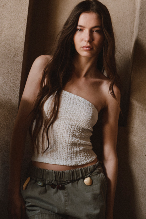 Top straples de bambula elastizada (PUPUT)