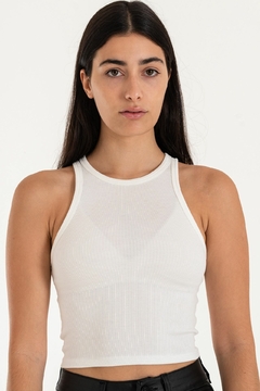 Top de morley modal con lycra escote cerrado (TOTEL)