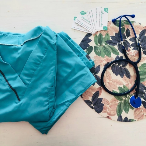 Ambo antifluidos celeste con gris