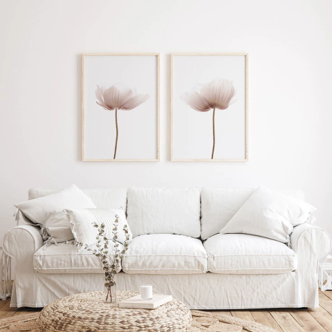 Dupla de Quadros Decorativos - Flores Delicadas
