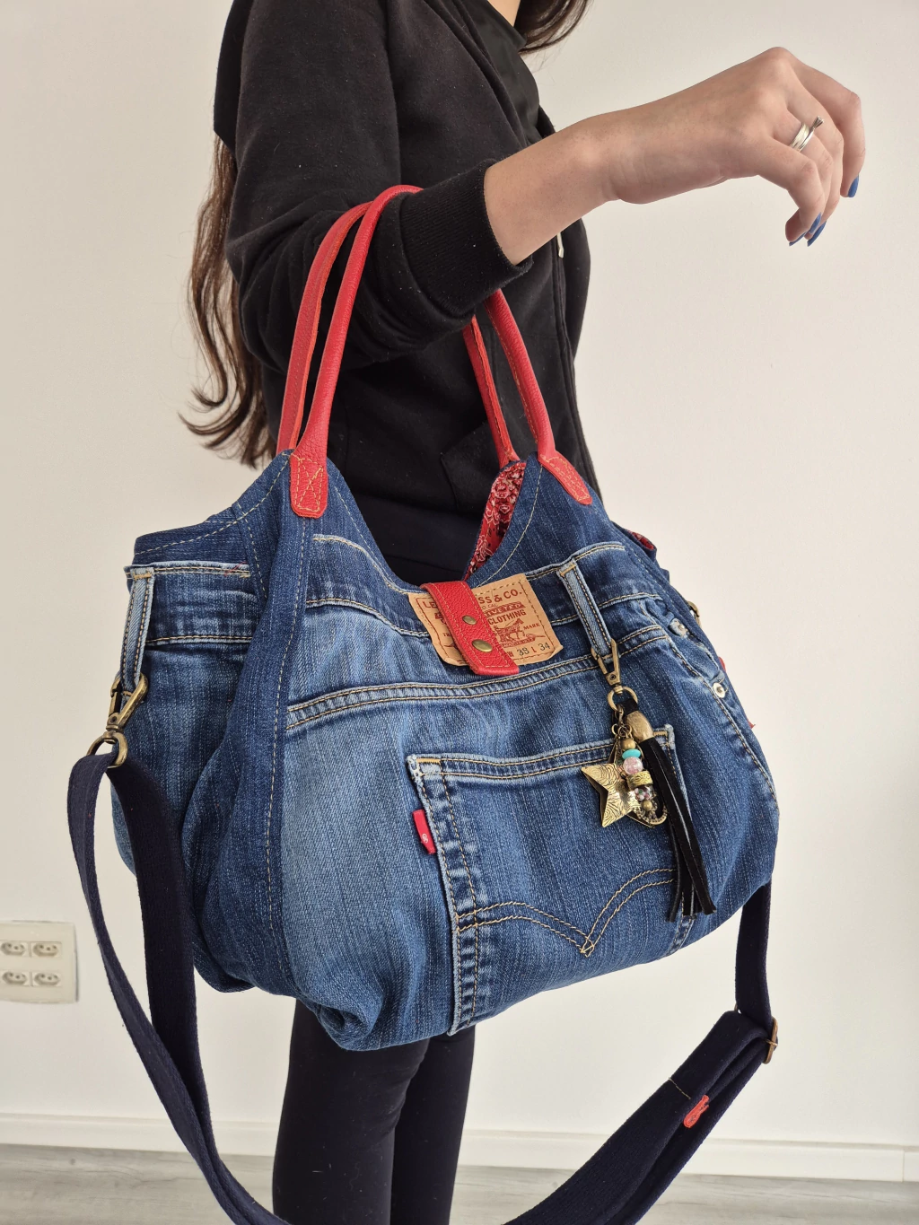 Bolsa jeans SOBENCOMENDA (com ziper)