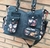 Bolsa Jeans e tecido de estampa digital (SOB ENCOMENDA) - Amor em Patchwork - Bolsas exclusivas