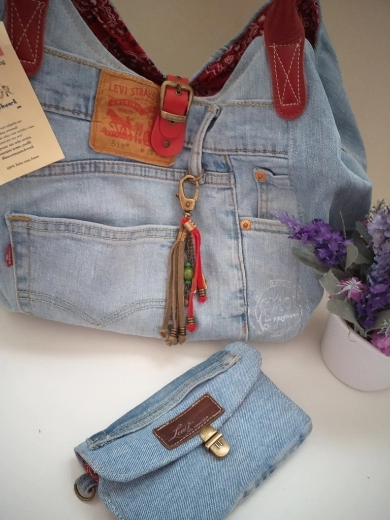 Bolsa jeans e carteira (conjunto) (SOB ENCOMENDA)
