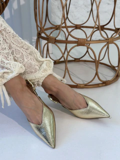 Slingback Volpi Metalizado Dourado - comprar online