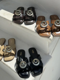 Rasteira Volpi Caramelo Maxi Metal - comprar online