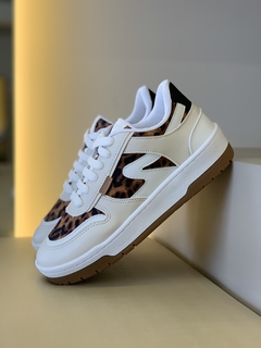Tênis Anacapri Emilie Branco e Animal Print - comprar online