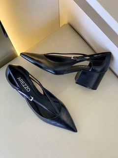 Scarpin Arezzo Preto Semi Aberto Tiras - comprar online