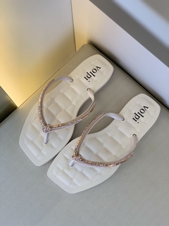 Chinelo Volpi Off White Cristais - comprar online