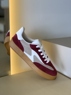 Tênis Volpi Recortes Vinho - Areia - Volpi Shoes