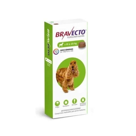 Anti-pulgas y garrapatas Bravecto 10kg a 20kg $54.000 - comprar online